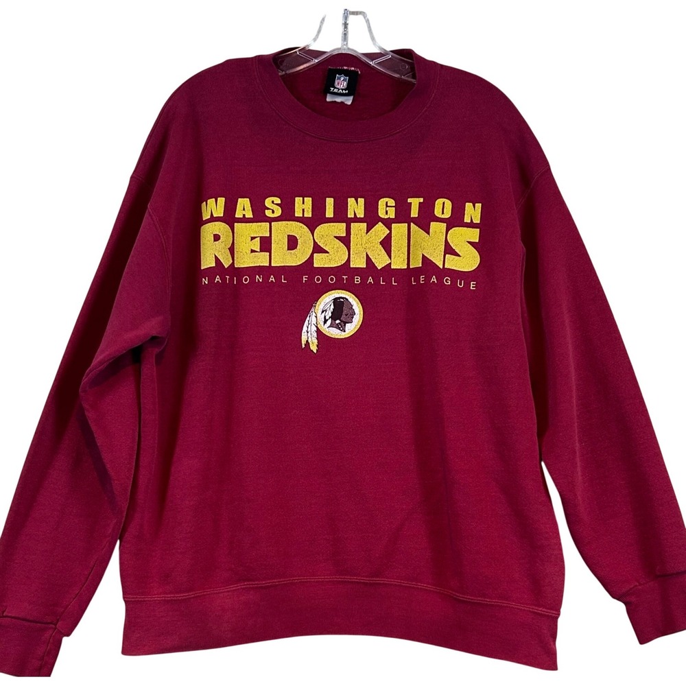 NFL Team Apparel Washington Redskins Sweatshirt Burgundy Crewneck Retro Vintage